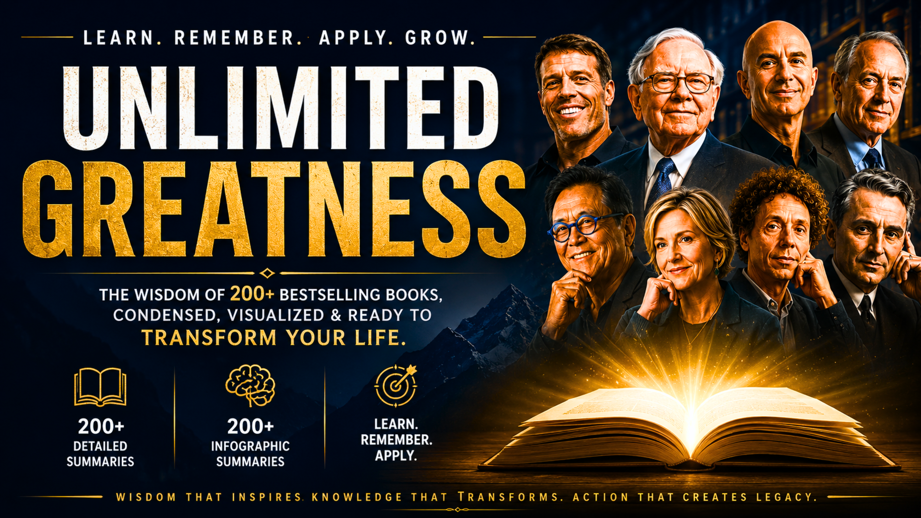 UNLIMITED GREATNESS - 200+ Books. Two Learning Formats. One Complete Growth System.